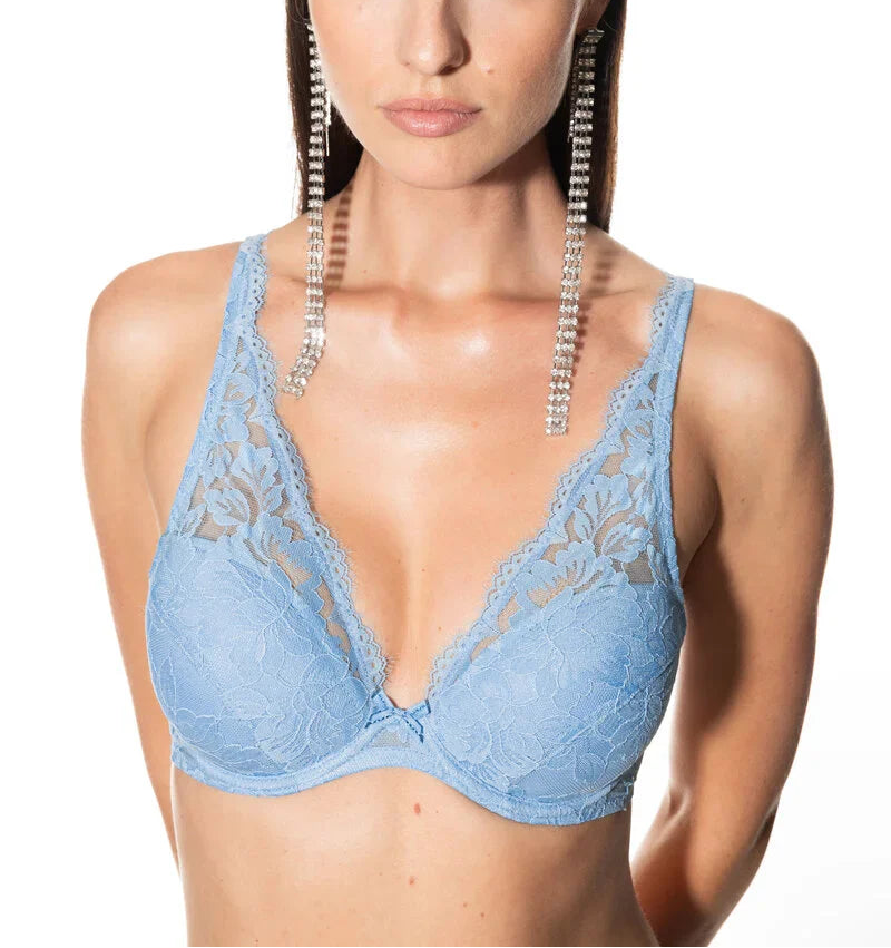 Mey Amazing Triangle Plunge Bra - Angel Blue - Fashion