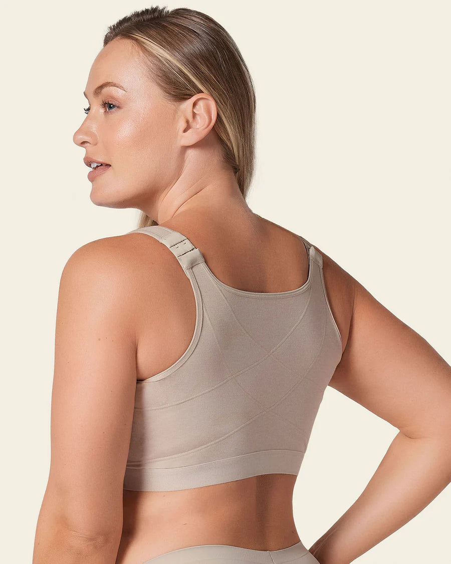 Leonisa Front-Closure Wirefree Posture Corrector Bra