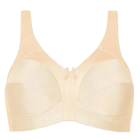 Beige bra on a white background