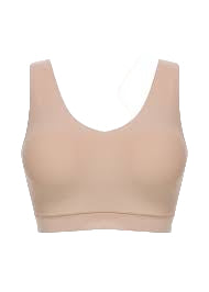Beige bra on a white background