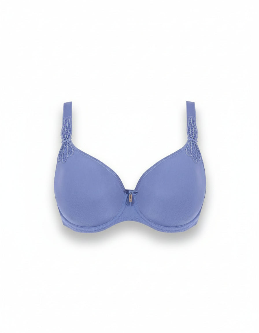 Blue bra on a white background