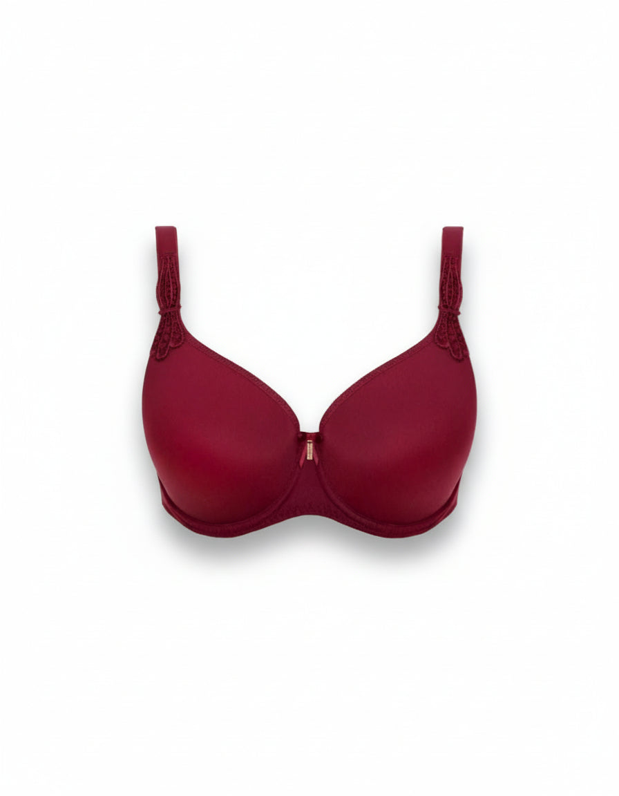 Red bra on a white background