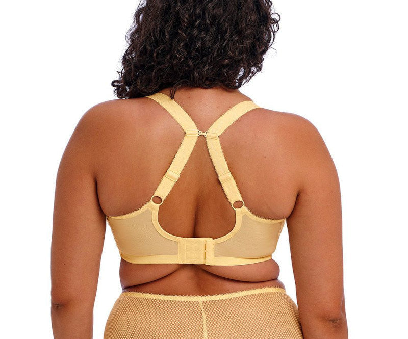Elomi Charley Lemon Fizz back view with J hook done up in the back