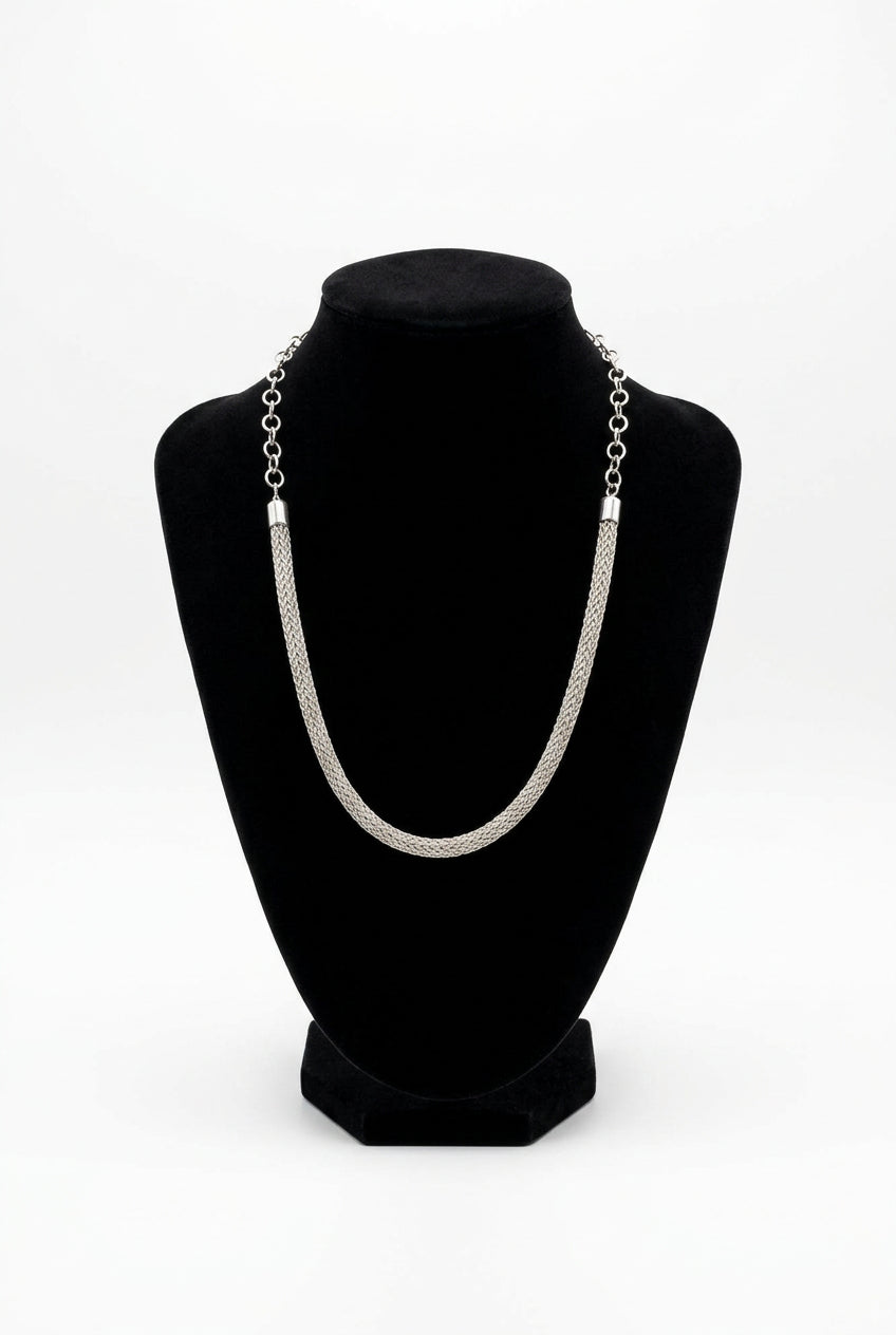 Handcrafted Sterling Silver Double Knit Necklace
