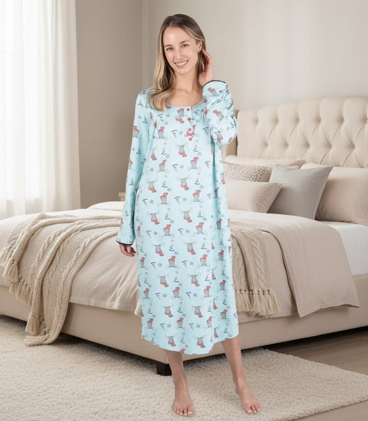 Patricia Winter Moose Long Nightgown Midnight Magic Lingerie Patricia Winter Moose Long Nightgown Midnight Magic Lingerie