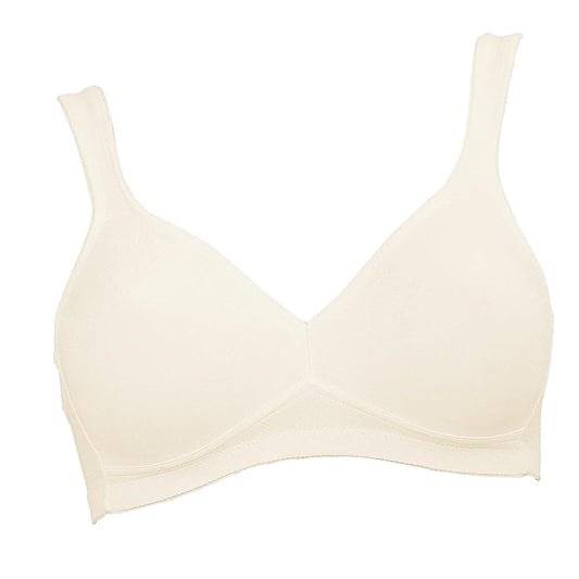 Beige bra on a white background