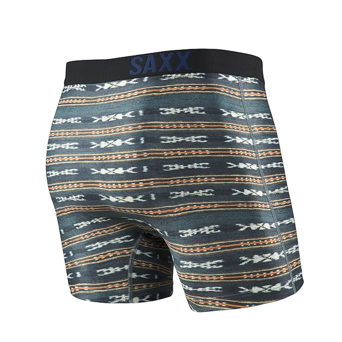 Patterned men's underwear with SAXX branding on a white background