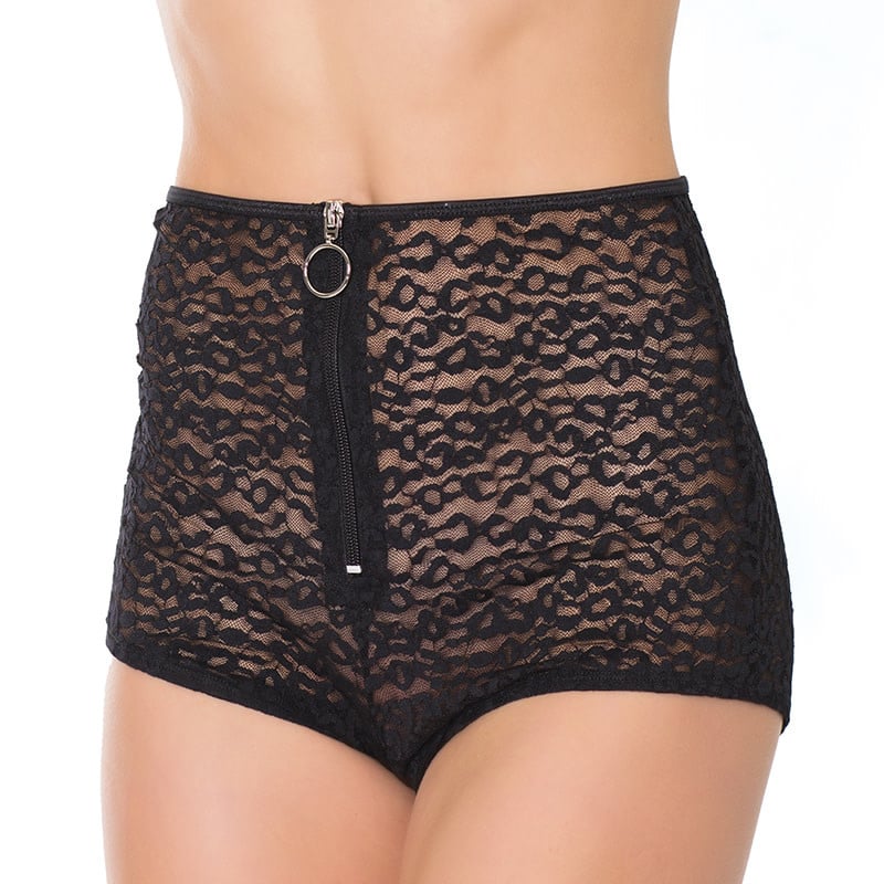 Coquette High Waist Booty Short with Zipper