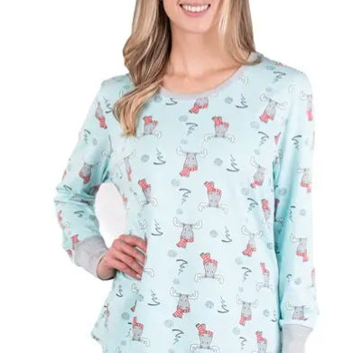 Patricia Winter Moose Two piece pajama set