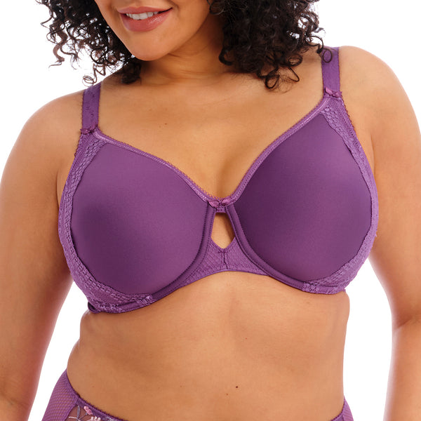 Elomi Charley Banded Plunge Underwire Bra (4380),38E,Pansy