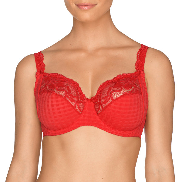 Front Zipper Lace Full Coverage Wire-Free Bra - Pink