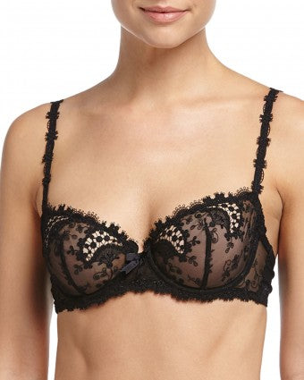 French Plus Size C Cup Underware Sexy Jacquard Half Cup Bra