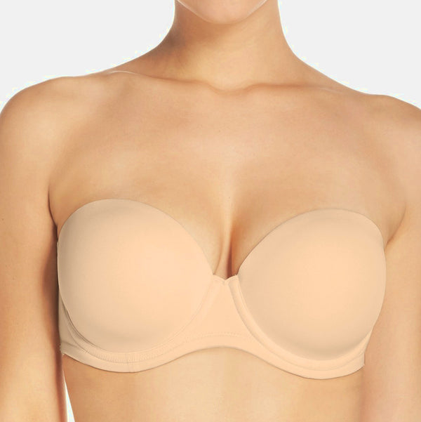 NEW WACOAL 854119 RED CARPET FULL BUSTED STRAPLESS BEIGE BRA SIZE 30DD