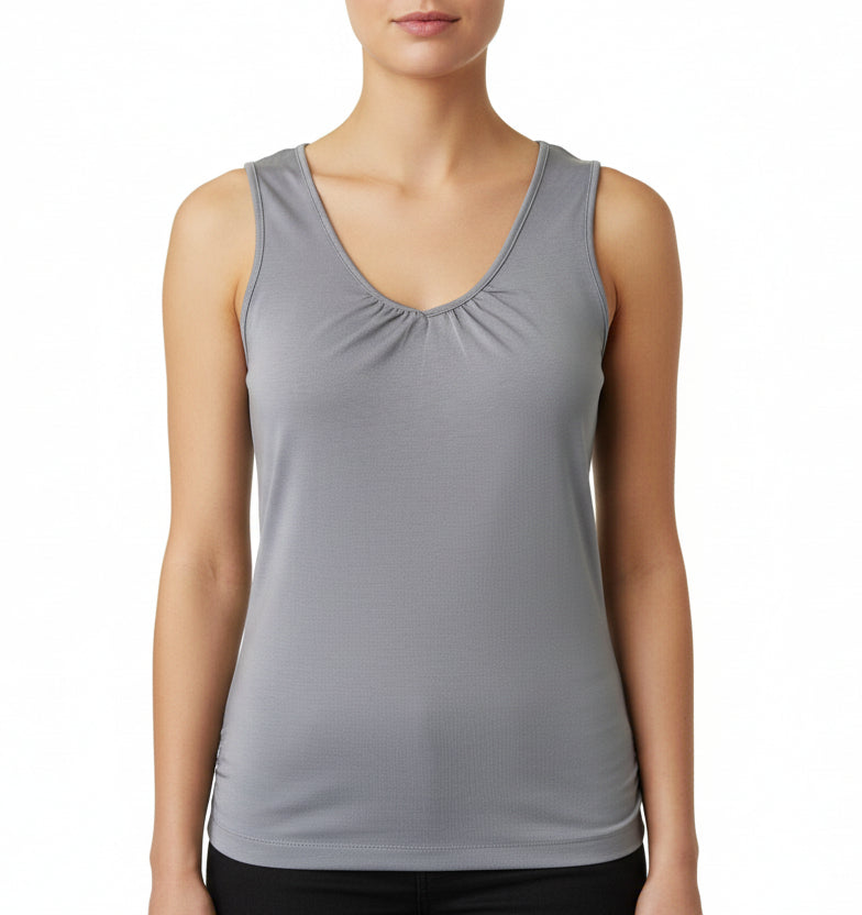 WildBleu Chiffon Vee Neck Tank