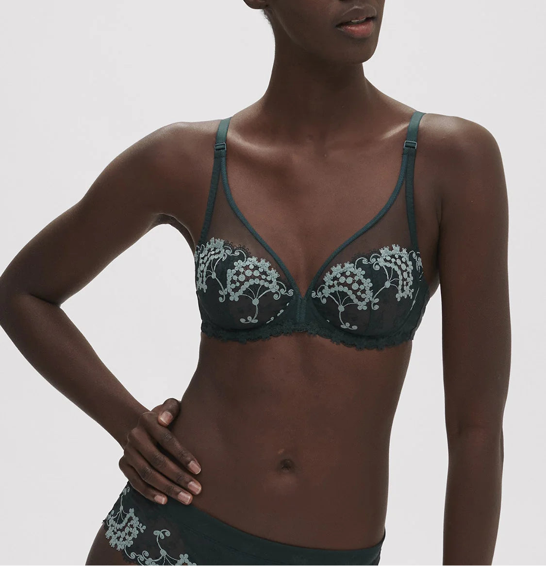 Simone Pérèle Wish Triangle Plunge Bra - Kolasi Green - Fashion