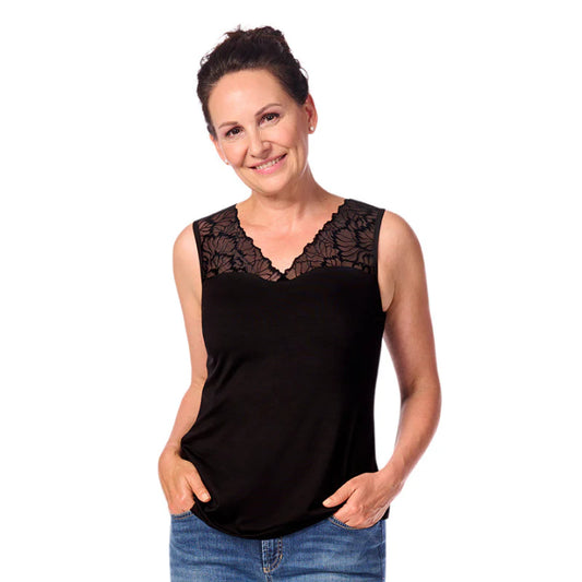 Amoena Black Velvet Lace Top