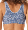Amoena Frances Blue leopard front close bra, front view 