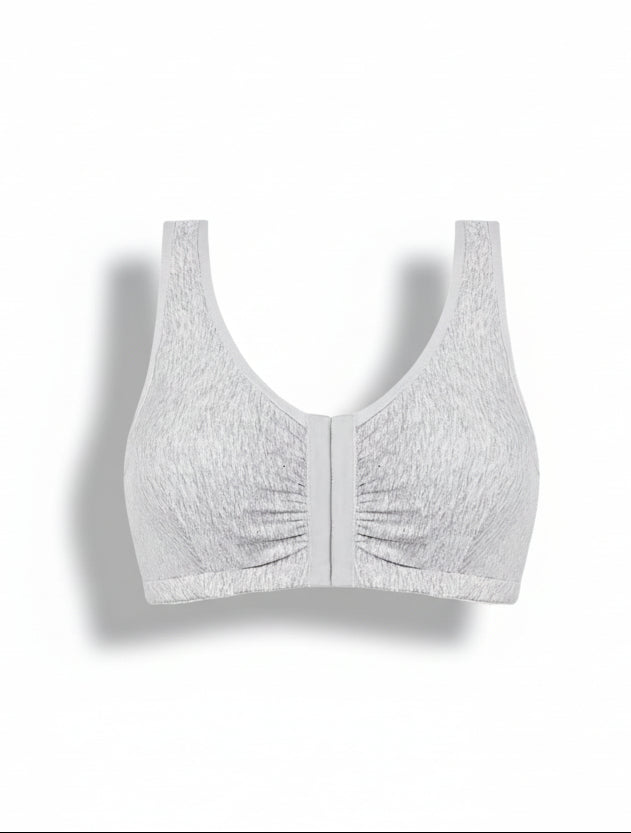 Amoena Frances Non-Wired Front Closure Bra - Grey - Fashion