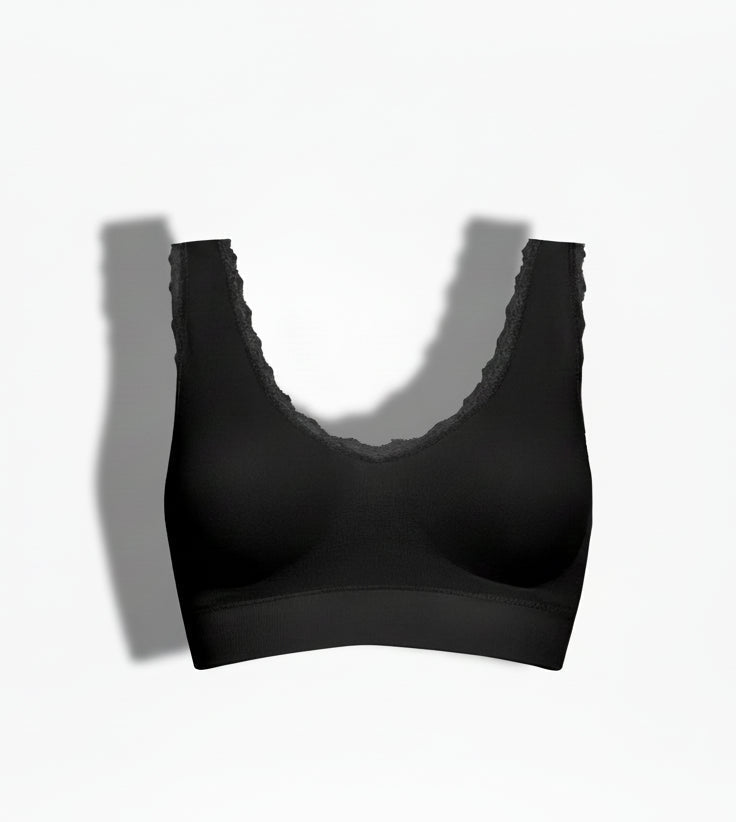 Black bra on a white background