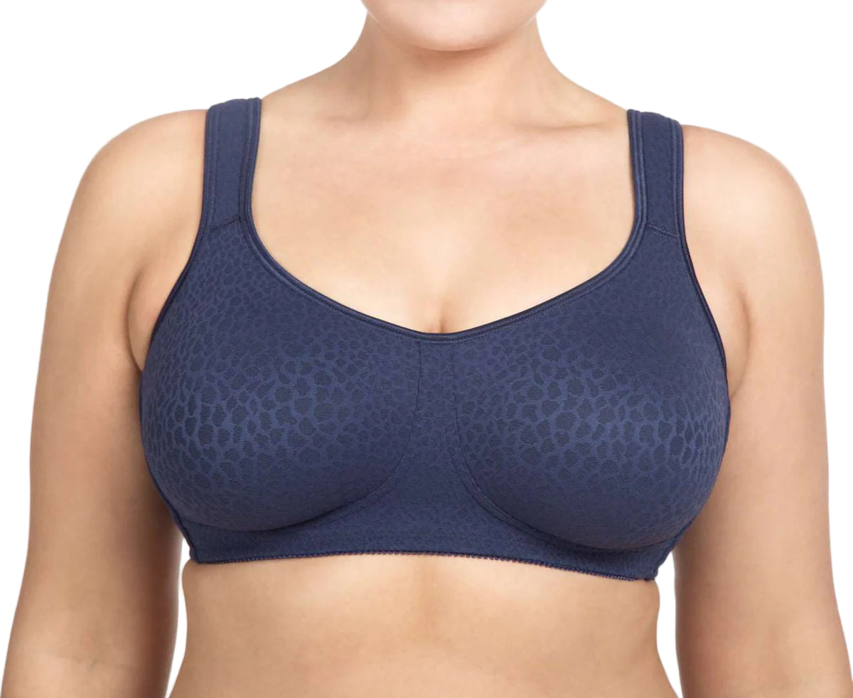 Plum bra with a subtle pattern on a white background