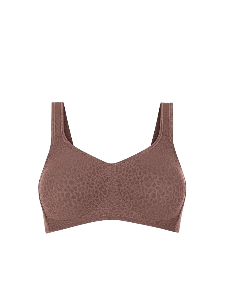 Brown textured sports bra on a white background