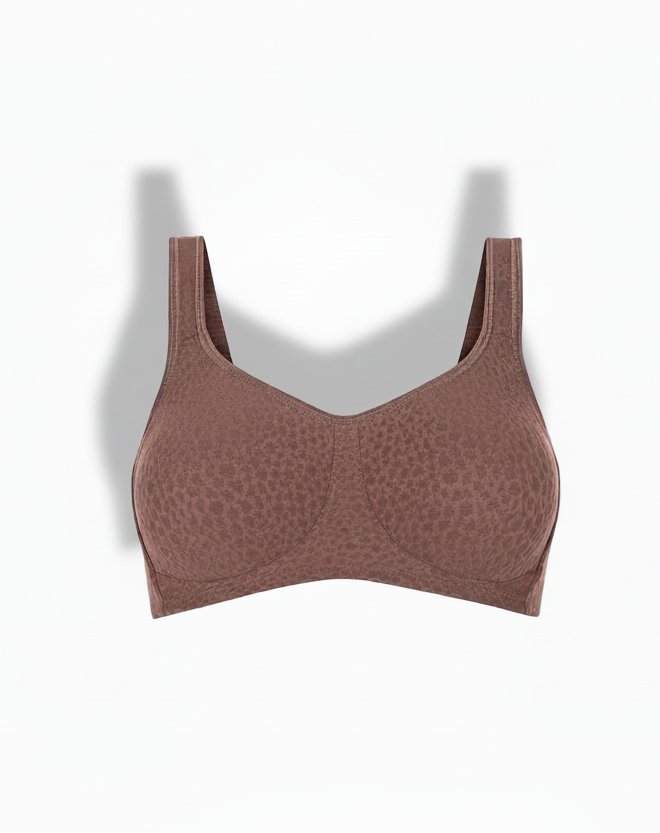 Brown textured sports bra on a white background