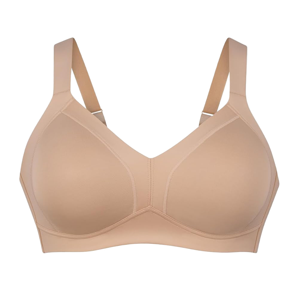 Beige bra on a white background