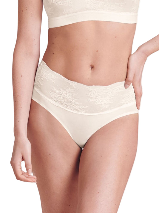 White lace underwear on a white background