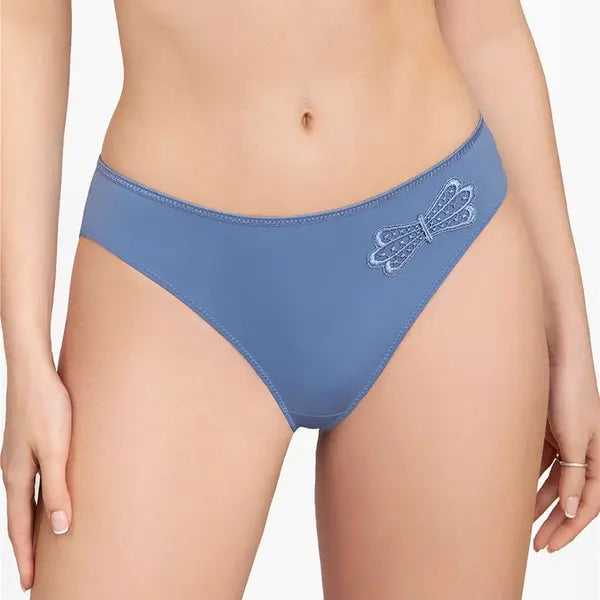 Corin Virginia Laser Cut Bikini Brief - Blue Denim - Fashion