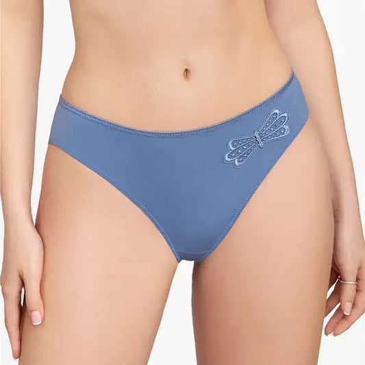 Corin Virginia Laser Cut Bikini Brief - Blue Denim - Fashion