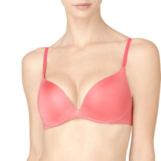 Pink bra on a white background