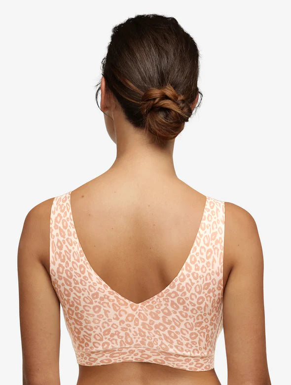 Chantelle SoftStretch Padded V-Neck Bra - Neutral Leopard - Fashion