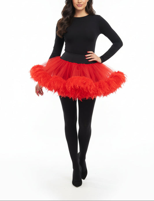 Coquette Tulle Petticoat with Feather Tutu