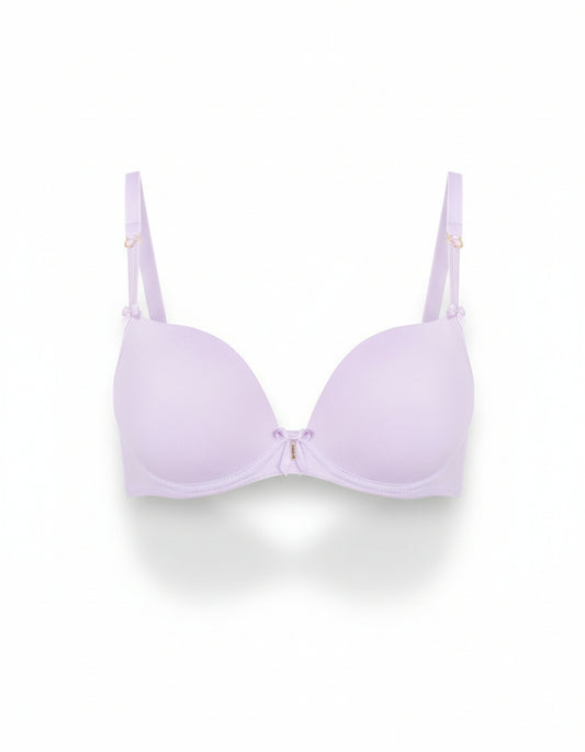 Lavender bra on a white background