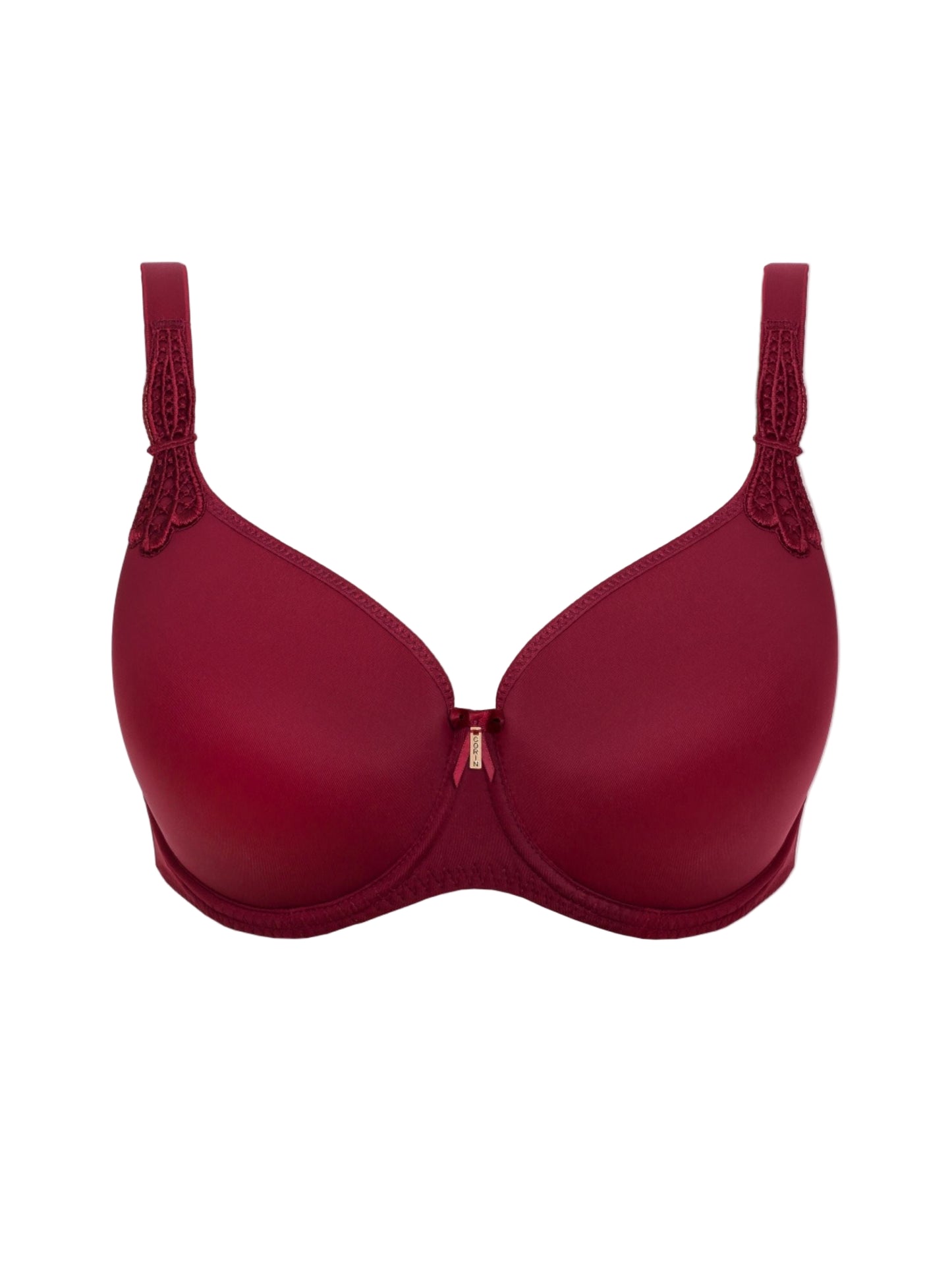 Burgundy  bra on a white background