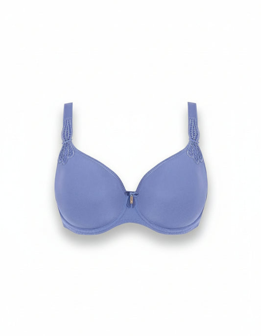 Blue bra on a white background