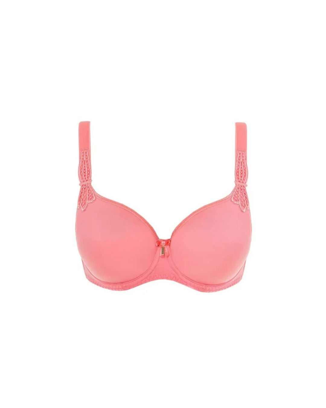 Coral bra on a white background
