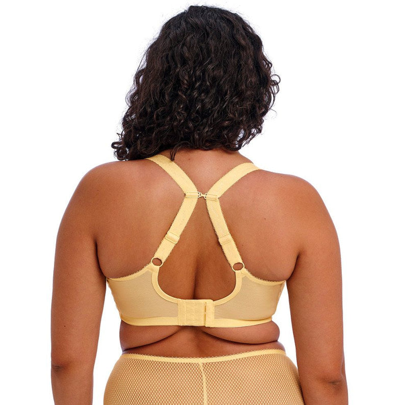 Elomi Charley Lemon Fizz back view with J hook done up in the back