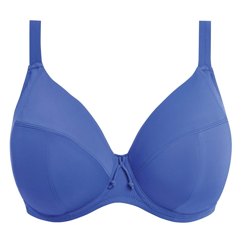 Blue bra on a white background
