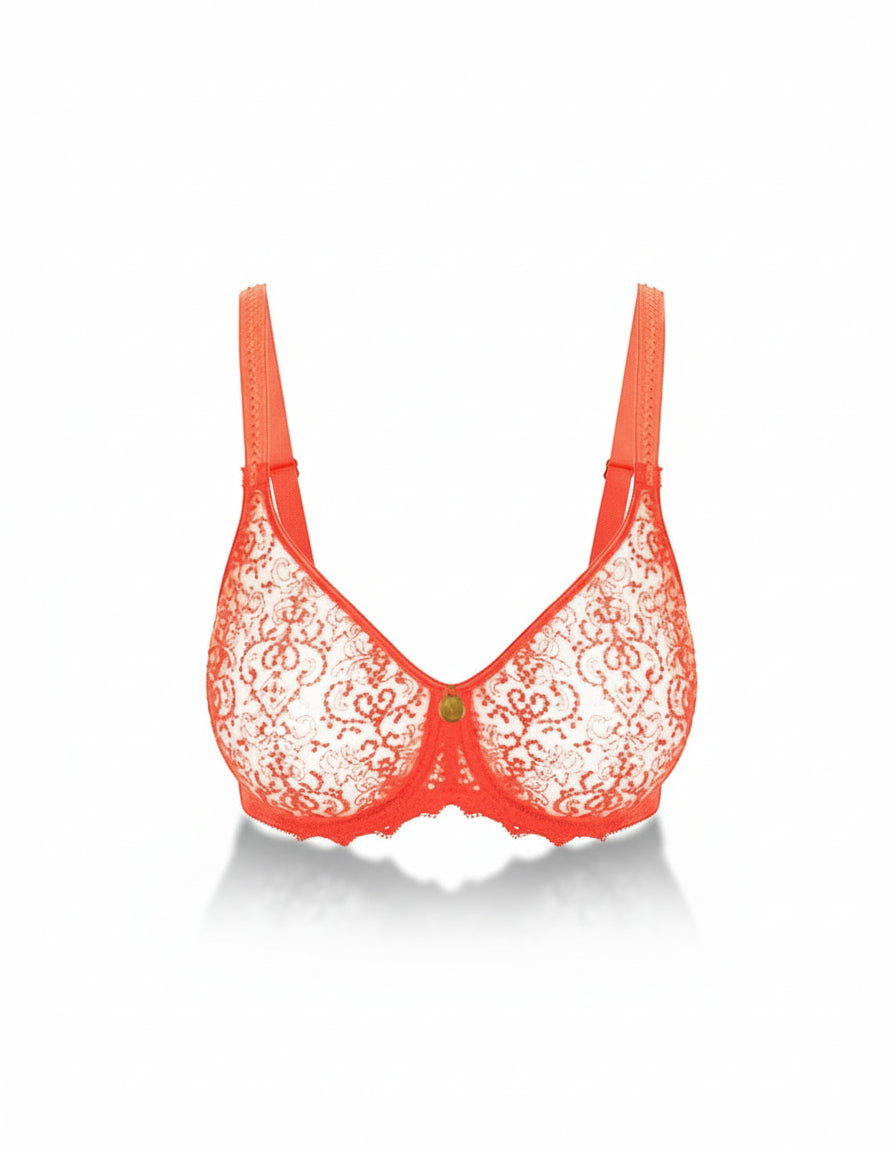 Empreinte Cassiopee Molded Tulle Bra - Papaya - Fashion