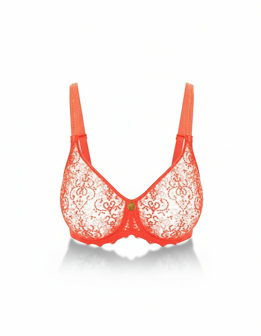 Empreinte Cassiopee Molded Tulle Bra - Papaya - Fashion