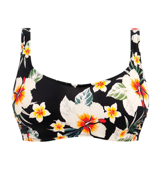 Floral bikini top on a white background