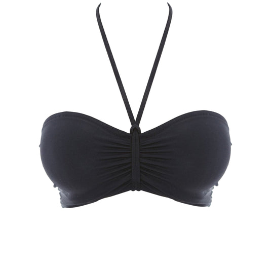 Black bikini Strapless top on a white background