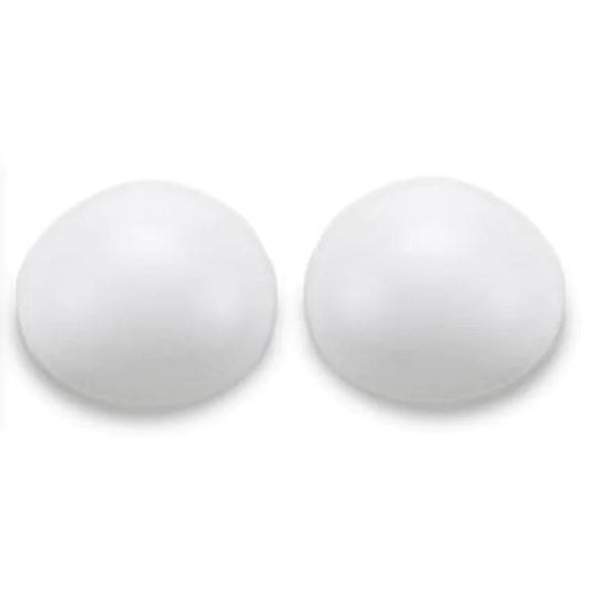 Two white circular shapers on a white background