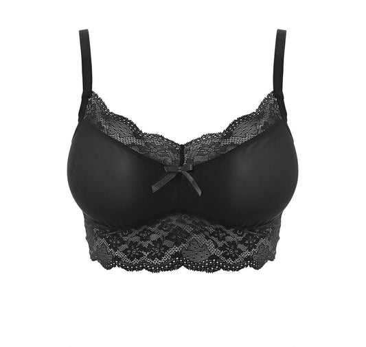 black bralette and underwear