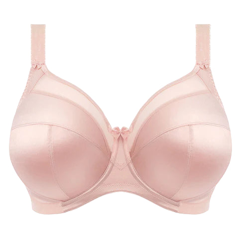 Pink bra on a white background