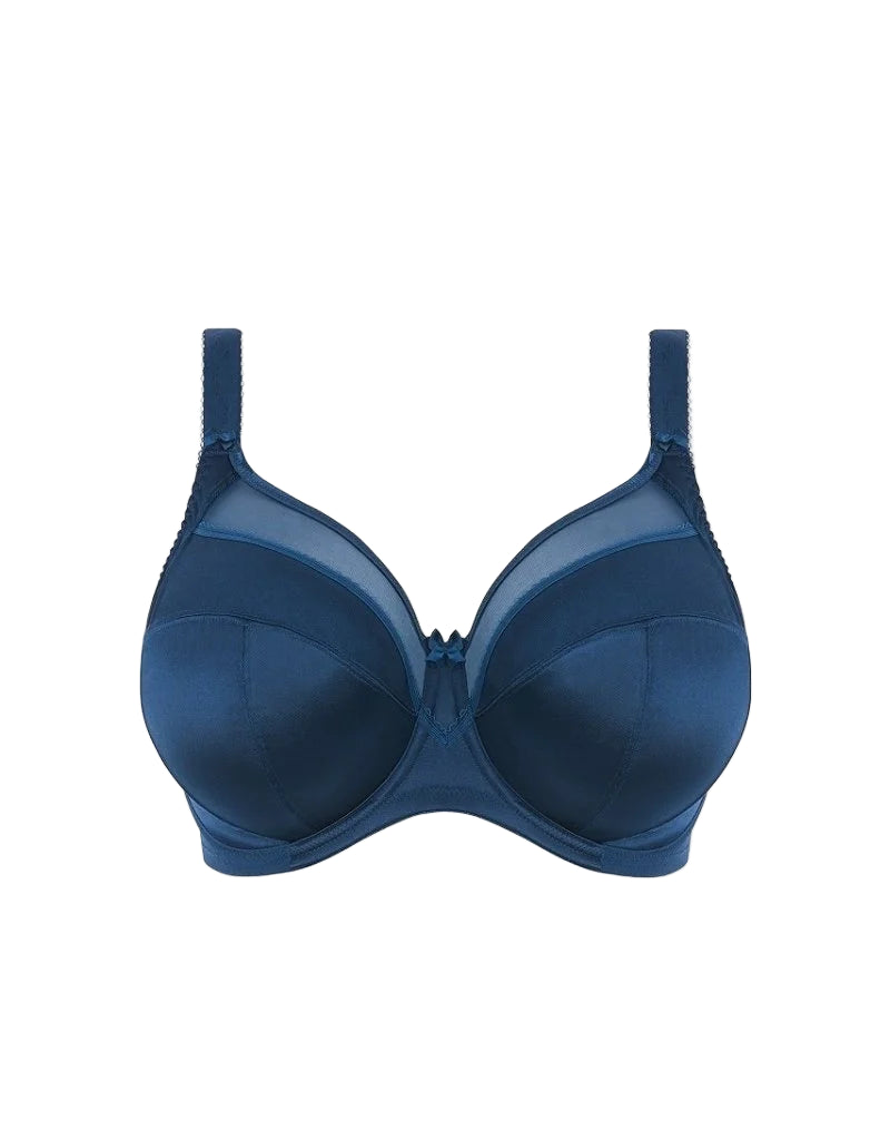 Blue bra on a white background