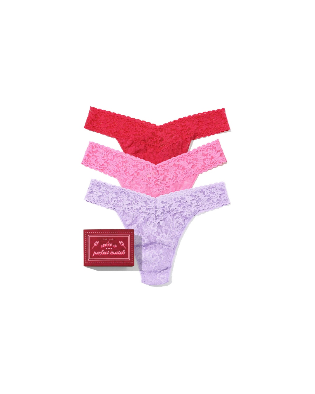 Hanky Panky Valentine's Day 3 Pack Original Rise Thong