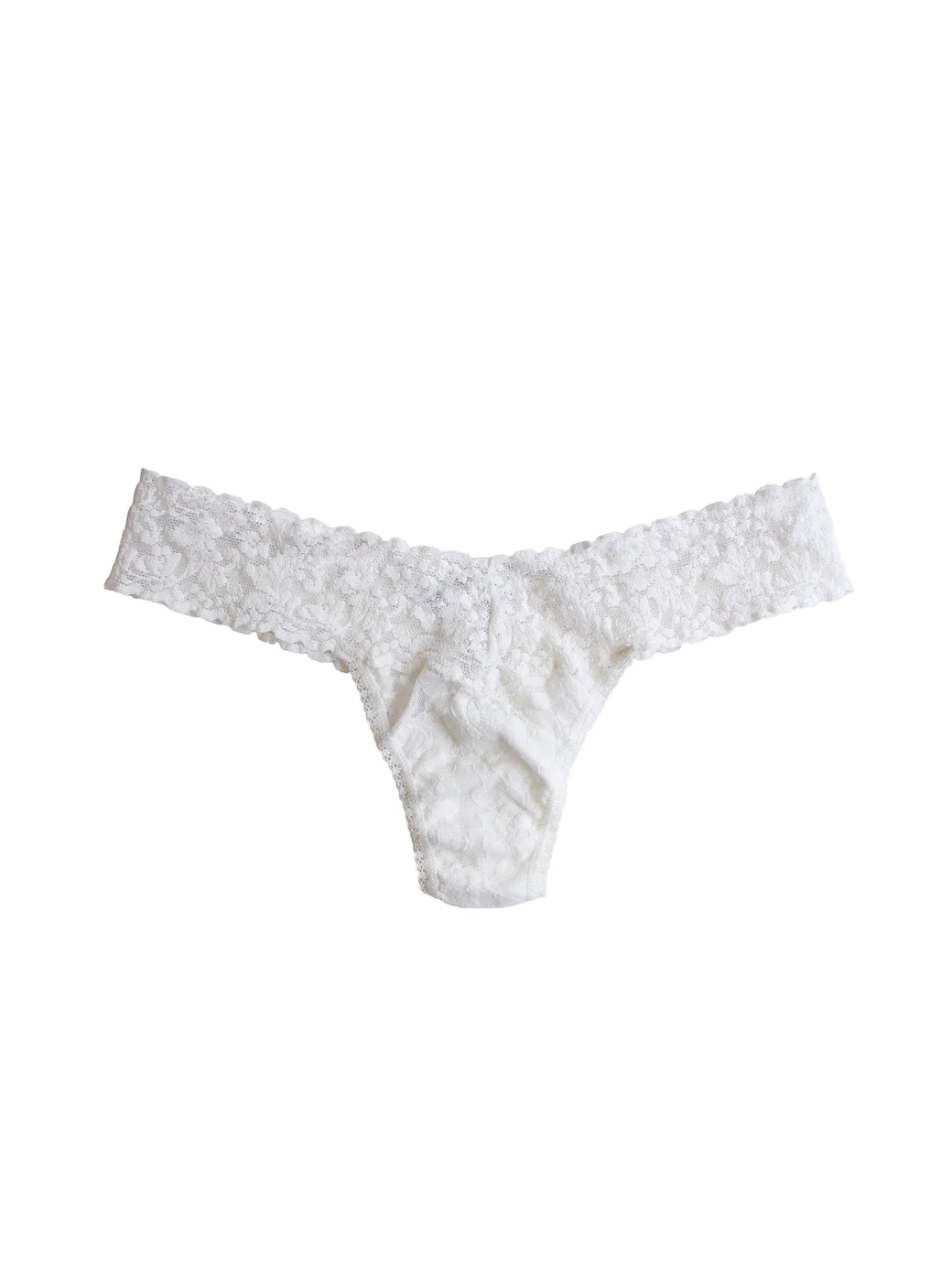 White lace thong on a white background