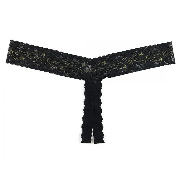 Black lace garter belt with floral patterns on a white background